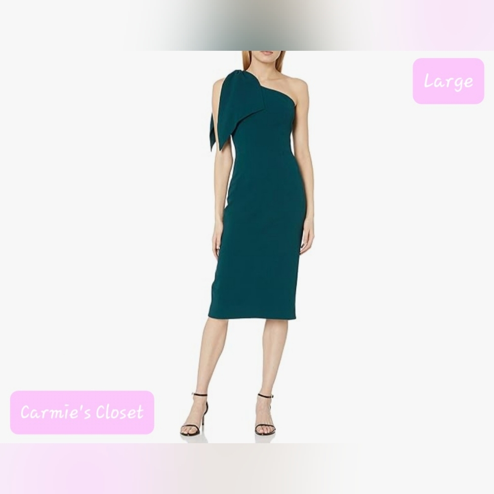 🔥NEW🔥OBO🔥 🔵 Dress the Population Women's Tiffany One Shoulder Sheath Dress L